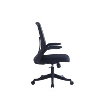 Silla de Oficina Ergonómica con Malla de Tela Negra, Reposabrazos y Gran Resistencia - 100/90x52x50 cm, Comodidad y Durabilidad